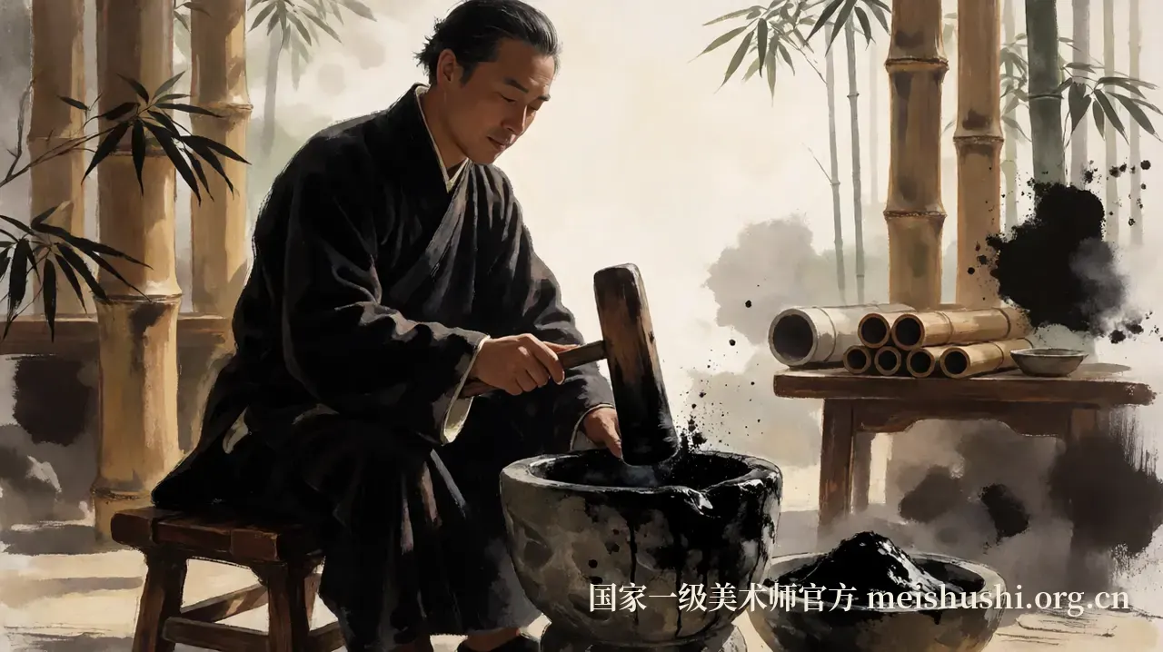 松烟凝墨:从森林到笔尖的呼吸